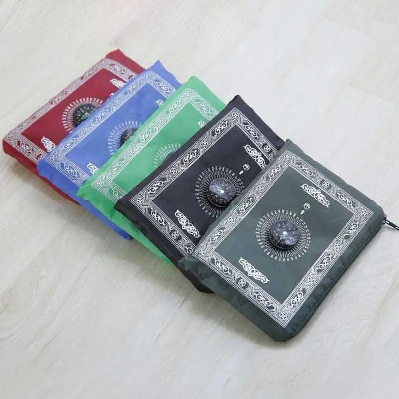 Muslim Portable Pocket Travel Prayer Mat With Compass Waterproof Rug