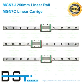 

CNC part MR7 7mm linear rail guide MGN7 length 250mm with mini MGN7C linear block carriage miniature linear motion guide way