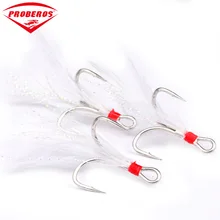 20 шт. три высококлассных рыболовных крючка с пером кулон колючей три Якорные крючки крюк okeene тройные Крючки