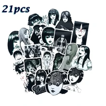 21 шт. наклейки в стиле комиксов ужасов, японские ITO leap second, наклейка для сноуборда, ноутбука, багажа, автомобиля, холодильника, автомобиля, Стайлинг, винил, для дома