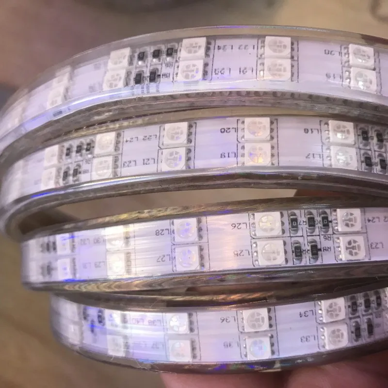 Двухрядная Светодиодная лента 120 светодиодов/м 220 В 240 в RGB теплый белый/RGB 1 м 5 10 15 20