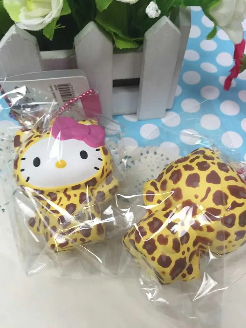 1 шт./лот милые леопардовые игрушки-антистресс кукла оригинальная посылка Лицензированная цепь Шарм стенд для куклы Kuwaii 6 см
