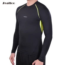 Zealtoo Men’s Compression Tight Fit Cycling Base Layer MTB Bike Bicycle Shirt Long Sleeve Jersey Sports Clothing Sportswear