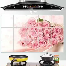 Обои для кухни, водостойкие и маслостойкие наклейки, домашний декор, кухонная настенная декоративная плитка, цветочный узор HG0221