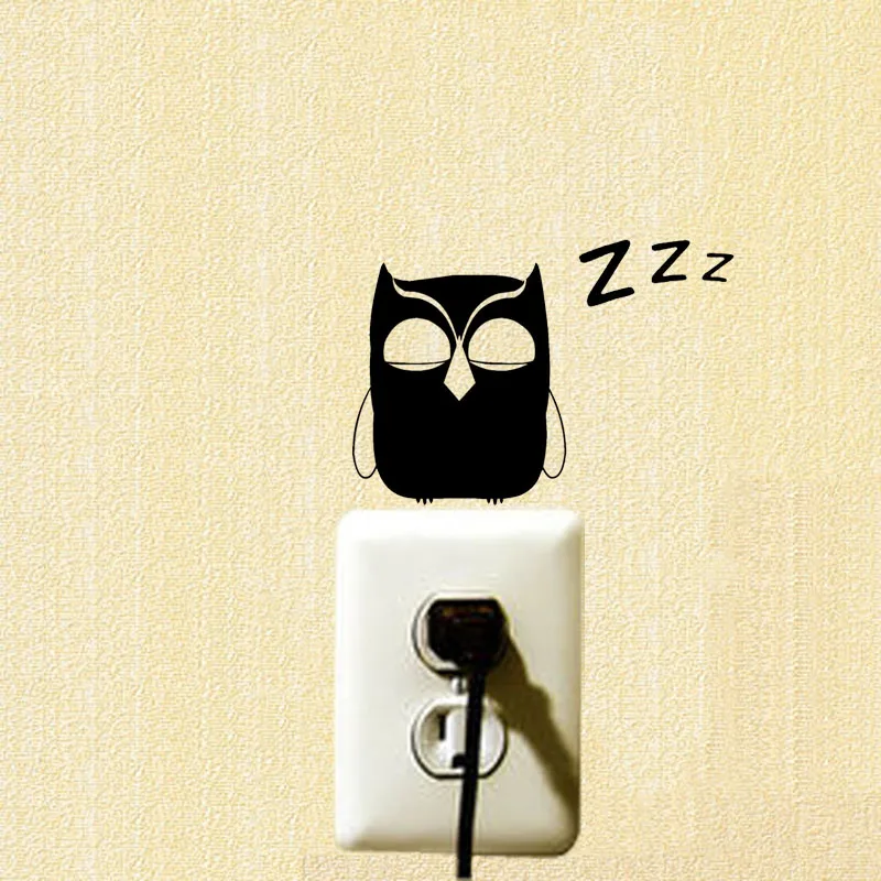 Sticker Mural En Vinyle Avec Citation Hibou Etiquette D Interrupteur Drole Decoration Pour La Maison A3307 Aliexpress