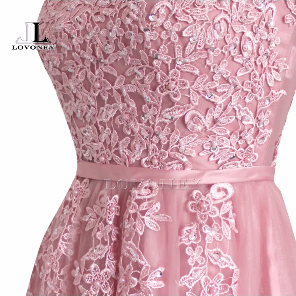 Lovoney m239 line рукавов чай длины короткие пром dress с аппликациями бисероплетение