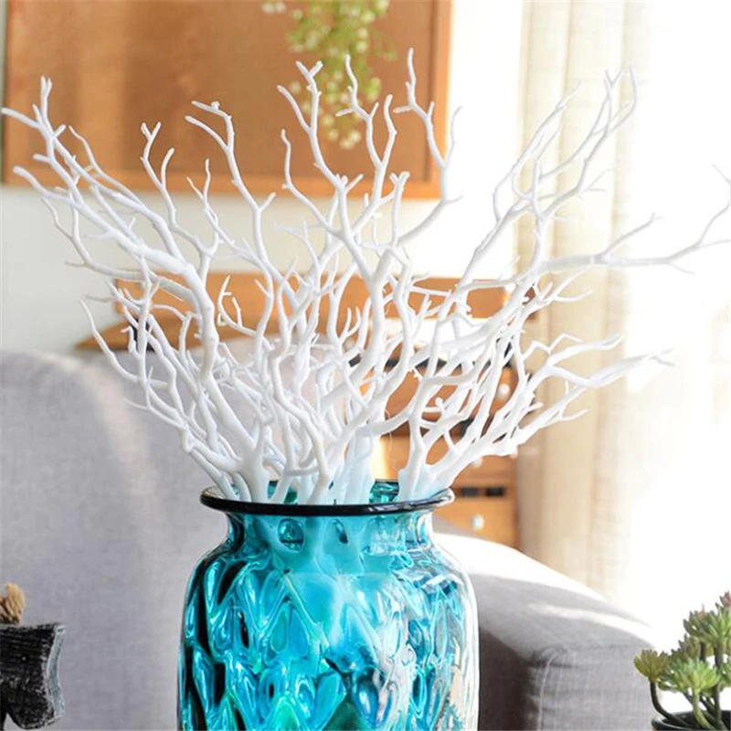 

12Pcs Artificial tree branch Wood White Plastic small Tree Dried Branches Plant for Wedding Party Home Hotel Venue Decoration