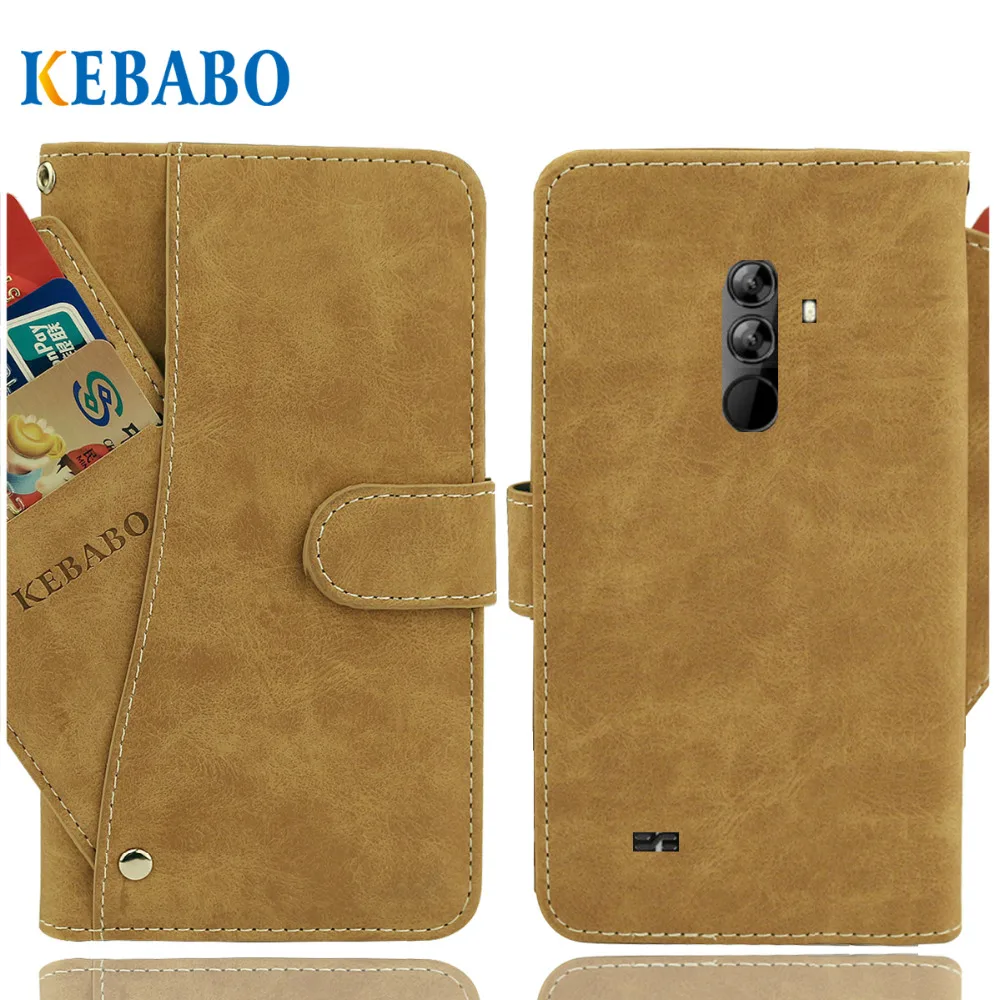 

Vintage Leather Wallet ZOJI Z9 Case 5.7" Flip Luxury 3 Front Card Slots Cover Magnet Stand Phone Protective Bags