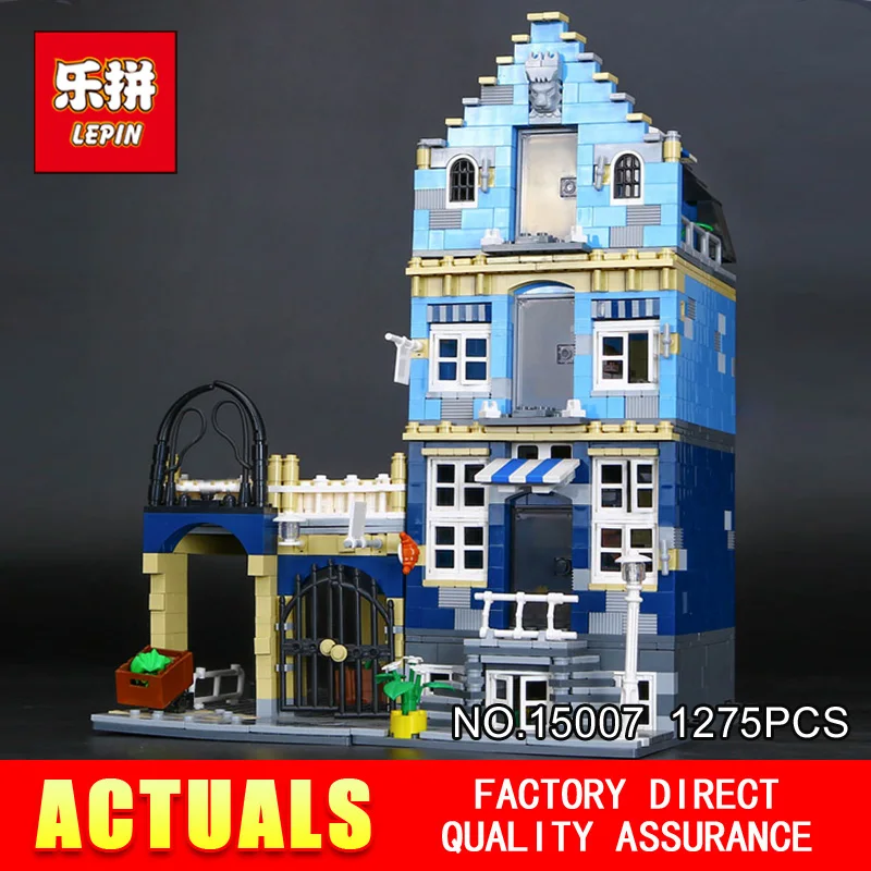 

New Lepin 15007 1275Pcs Factory City Street European Market Model Building Block Set Bricks Kits Compatible 10190 Toys