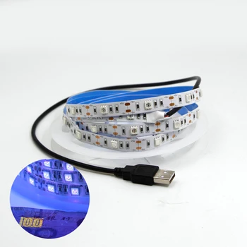 

USB 5V UV led strip light 395-405nm Ultraviolet 5050 SMD 30led/m Flexible blacklight string lamp for DJ Fluorescence party 1m 2m