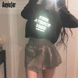 Auyiufar Reflective Sweatshirts Character Printed Casual Pullover Cool Loose Top Long Sleeve O-Neck 2019 Fashionable Sweatshirt Auyiufar Reflective Sweatshirts Character Printed Casual Pullover Cool Loose Top Long Sleeve O-Neck 2019 Fashionable Sweatshirt