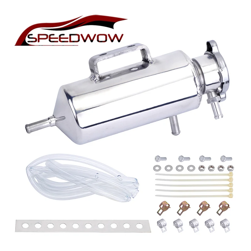 

SPEEDWOW Universal 350mL Oil Catch Can Tank Car Radiator Water Coolant Tank Aluminum Catch Bottle Overflow Reservoir