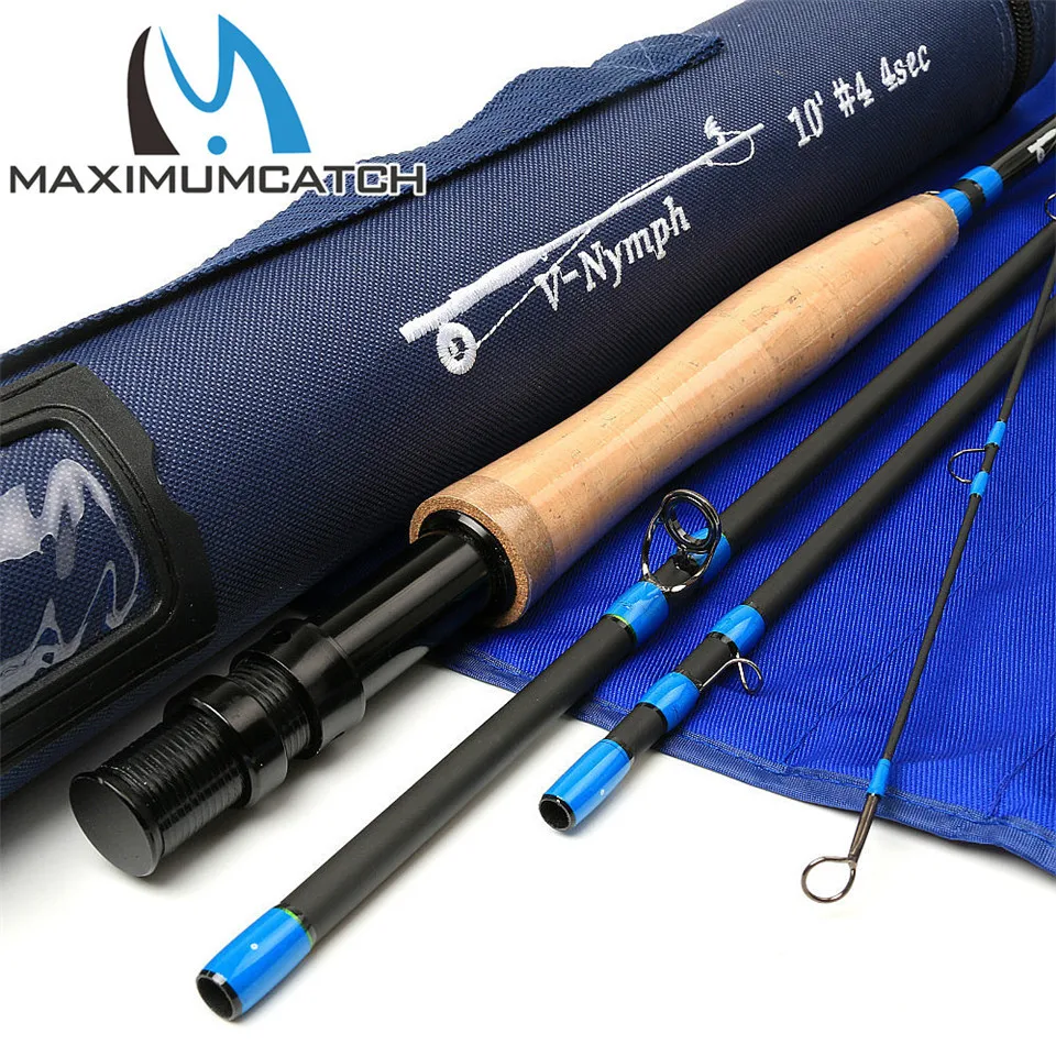 Maximumcatch 10FT-11FT 2/3/4WT 4Sec Нимфа Fly Удочка IM10 графитовая углеродная волокна быстрое действие Fly стержень с Нимфа линии