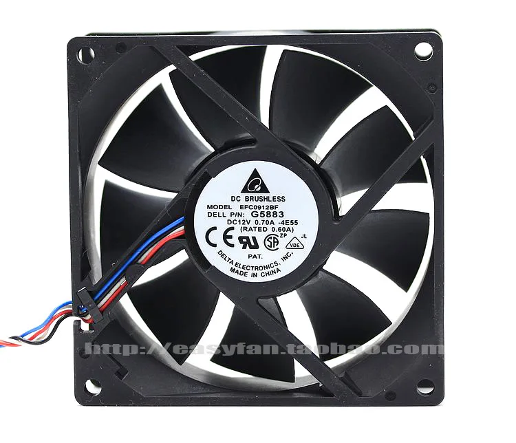 Вентилятор охлаждения сервера Detla Electronics EFC0912BF 4E55 DC 12 В 0 70 а 90x90x32 мм|square fan|server fandc fan
