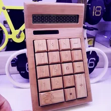 12 calculator solar bamboo qualitative pure wooden computer office portable small gift of natural bamboo and wood