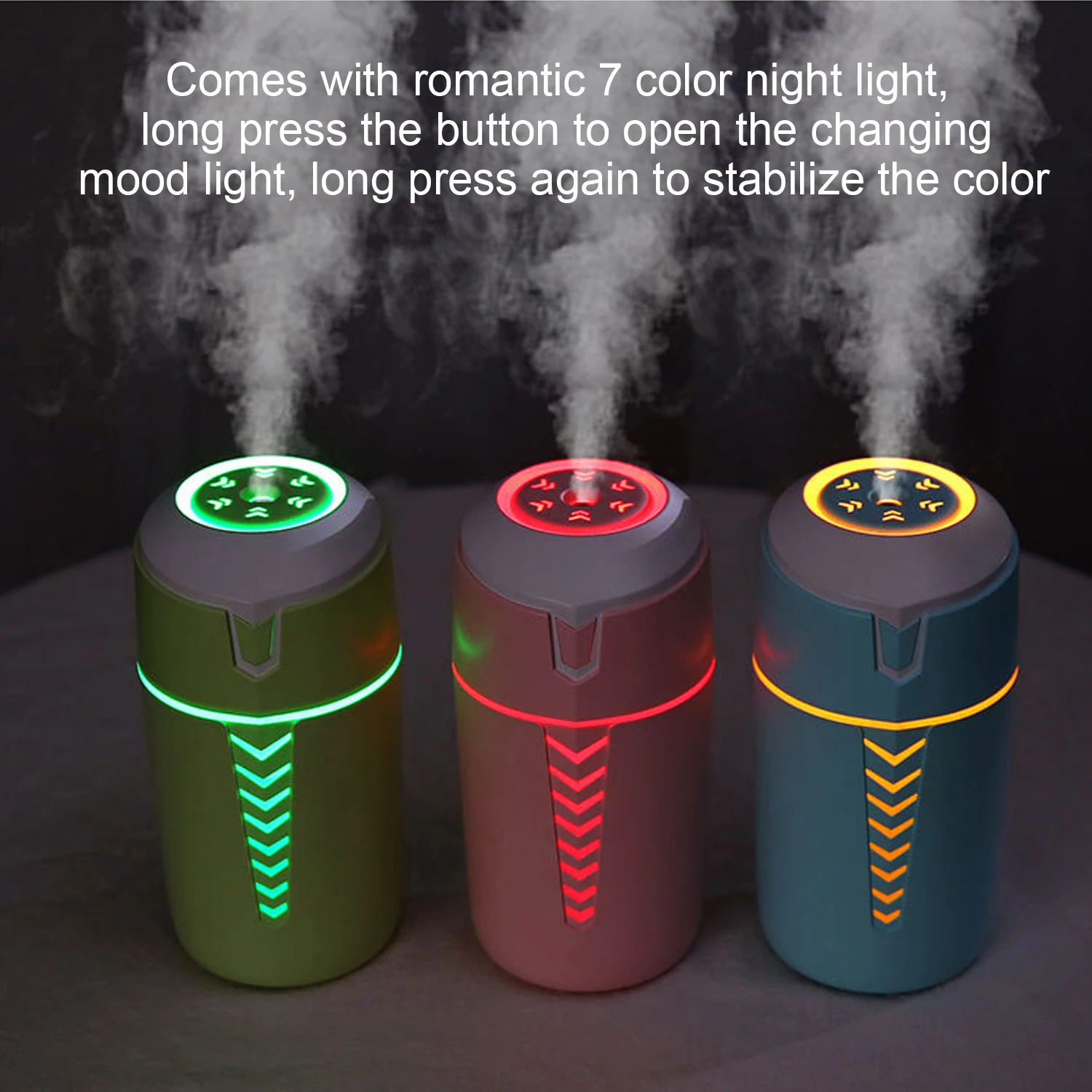 

Behogar Mini Mist Humidifier USB Personal Cooling Air Purifier Refresher with Colorful Lights for Desktop Car Travel Office