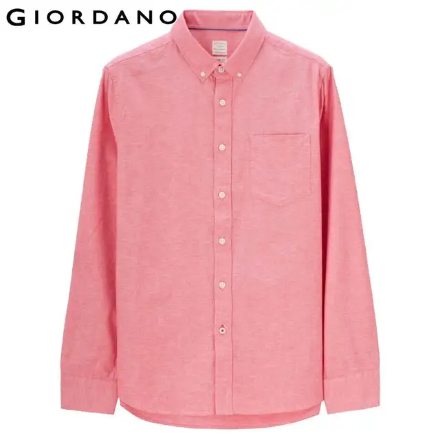 Giordano Men Oxford Shirt Button Collar Long Sleeves Shirts Office ...
