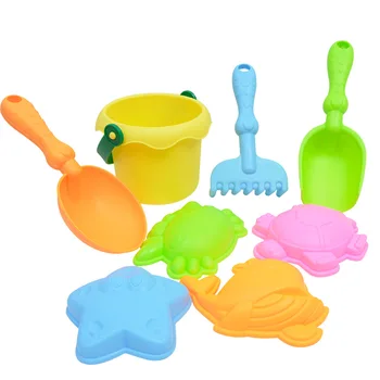 

8pcs/set Plastic Seaside Bucket Shovel Rake Kit Sand Water Summer Children Beach Toy Sand Playing Tool Baby Bathing Bath Toys