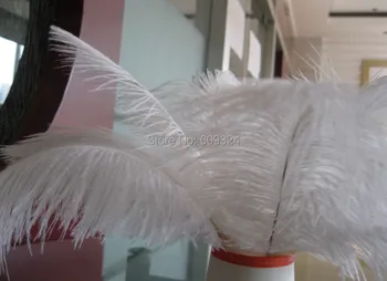 

Free shipping 100pcs 8-10inches white ostrich feathers for Party table centerpiece Wedding centerpiece decor