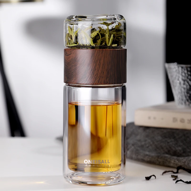 

Glass Bottle Double Wall Glass Water Bottle Tea Water Separation Glass Bottle Creative My Water Bottle 380ML
