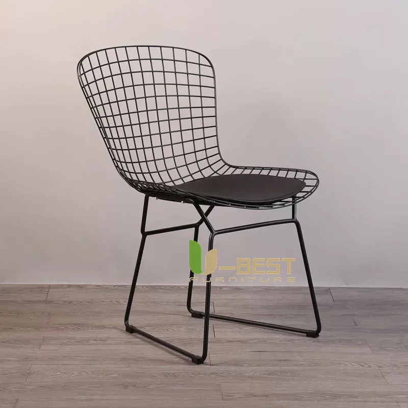 Free shipping U-BEST Replica harry bertoia stackable wire cafe tables and chairs outdoor black white golden dining chair Free shipping U-BEST Replica harry bertoia stackable wire cafe tables and chairs outdoor black white golden dining chair