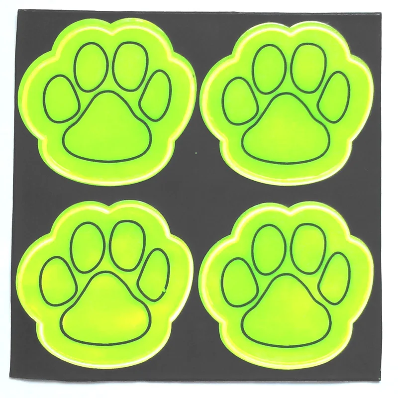

1 sheet 4pcs Dow Paw Safety Reflective sticker school bag luggage bicycle helemt scooter skateboard sticker