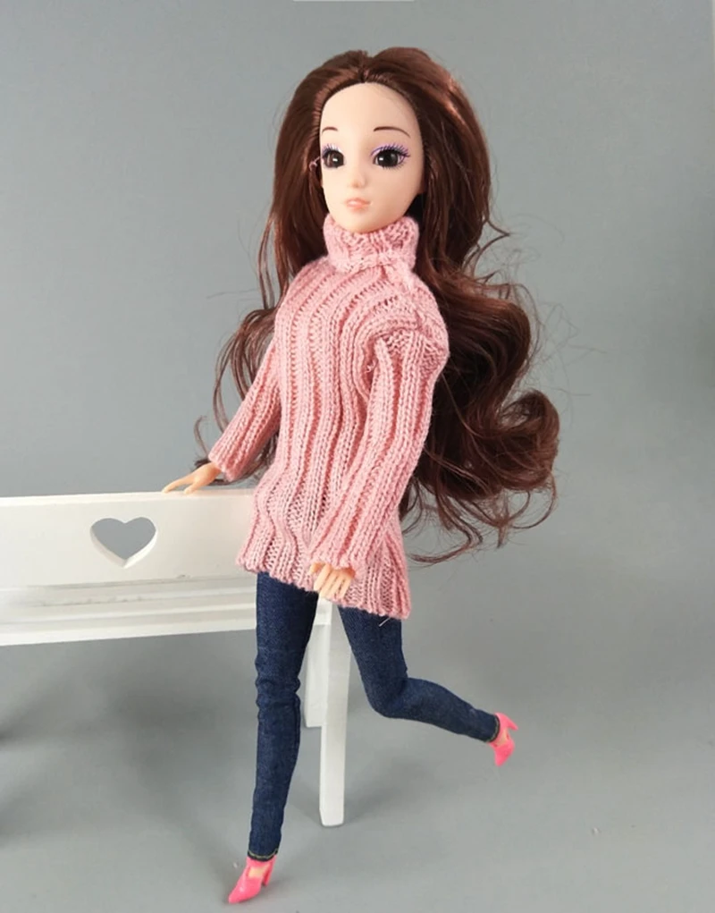 Кукольные аксессуары 1/6 розовые вязаные тканые Топы ручной работы одежда свитер