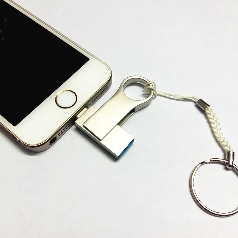 

Sufficient USB Flash Drive For iPhone 7, 7 Plus 6 6S ipad Metal Pen Drive HD Memory Stick Mobile Otg Micro 32GB 64GB Pendrive