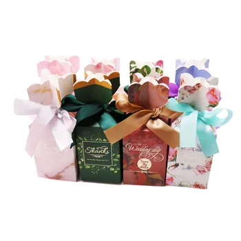 

10pcs/lot 5.8x5.8x14.5cm Vase Shape Candy Box Flamingo Wedding Gift Box Birthday Baby Shower Favor Box Wedding Party Supplies
