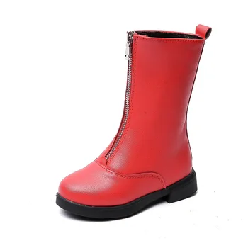 

JGVIKOTO Fashion Winter Rubber Boots For Girls With Front Zip Warm Cotton Kids Snow Boots Soft Comfortable Children's Boots New