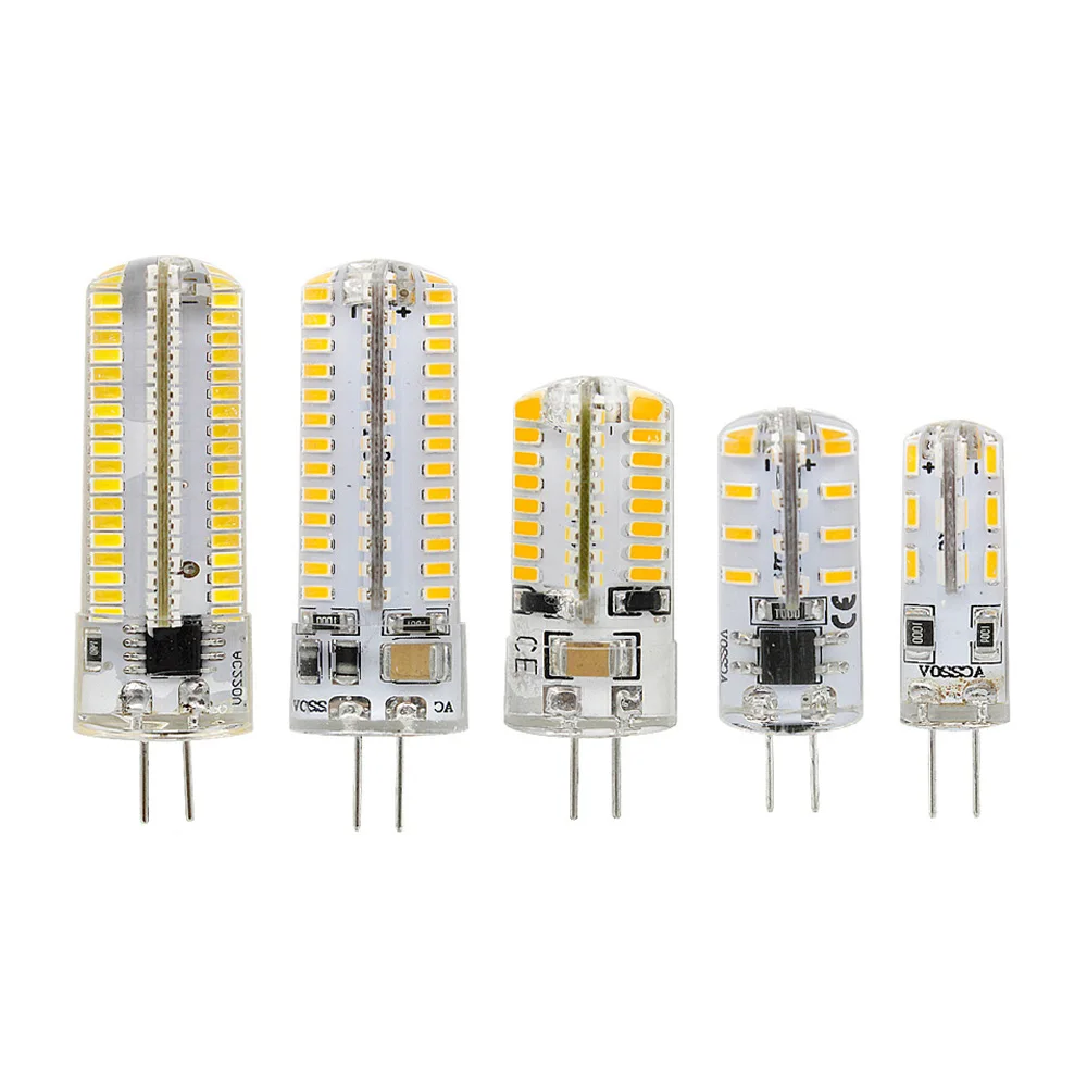 G4 Светодиодный светильник 3W 4 Вт, 5 Вт, 6 Вт, 9 Вт, 12 Вт, SMD 3014, DC 12 В, AC 220 В, 110 В, белый/теплый белый светильник, заменяет галогенный Точечный светильник, люстра