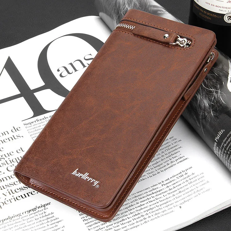 

Fashion New Design Pattern Originality Hand Package Men Wallets Long Zipper Button Credit Large Capacity Card Holder Wallet
