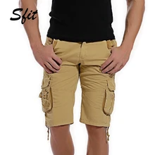 Sfit, летние мужские камуфляжные шорты Карго, Homme, свободные, много карманов, для тренировок, хлопковые повседневные спортивные шорты в уличном стиле, пляжные шорты