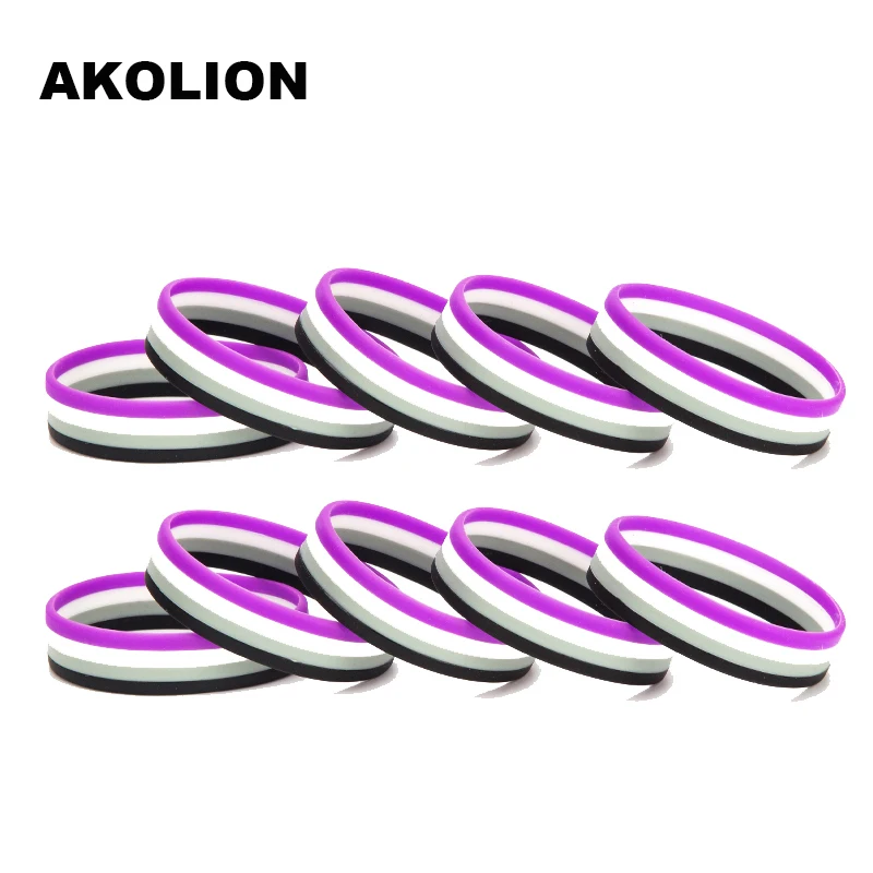 Gay Pride Asexual силиконовые резиновые браслеты спортивный браслет на запястье SLP-0004