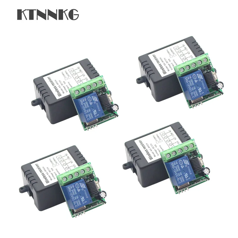 Comprar 4 unids set DC12V relé remoto inalámbrico Módulo de Control de luz interruptor controlador casa inteligente receptor para EV1527 Universal RF de 433 MHz