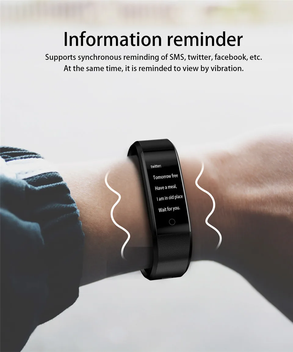 Ravi Yoho смарт-браслет часы ID115 цветной экран пульсометр фитнес-трекер пульсометр кровяное давление монитор Smartband