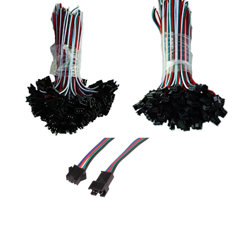 10 to100 Pins JST SM 4 Pin штекер и гнездо разъем провод кабель для 5050/3528 RGB Светодиодная