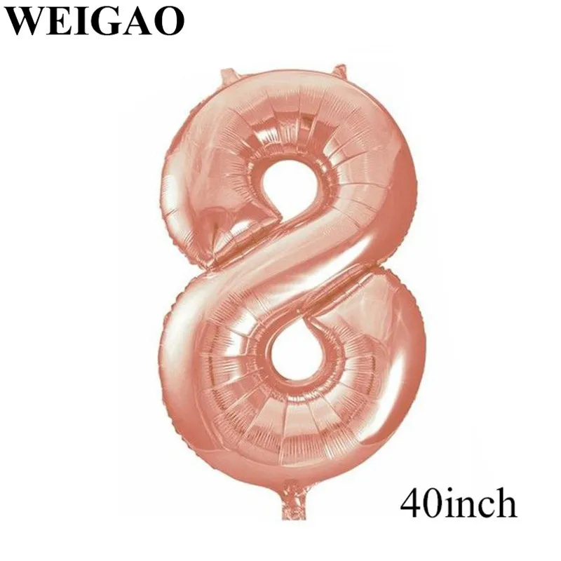 WEIGAO розовое золото День рождения воздушных шаров из латекса, счастливый 30/40/50/60th день рождения Deocr взрослых Юбилей событие надувные шары для вечеринки - Цвет: 40inch 8