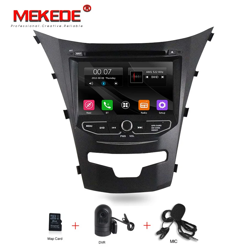 

1080P HD 2din Car DVD GPS for Ssangyong Actyon/Korando 2014 Autoradio GPS with BT Radio RDS 8GB map card