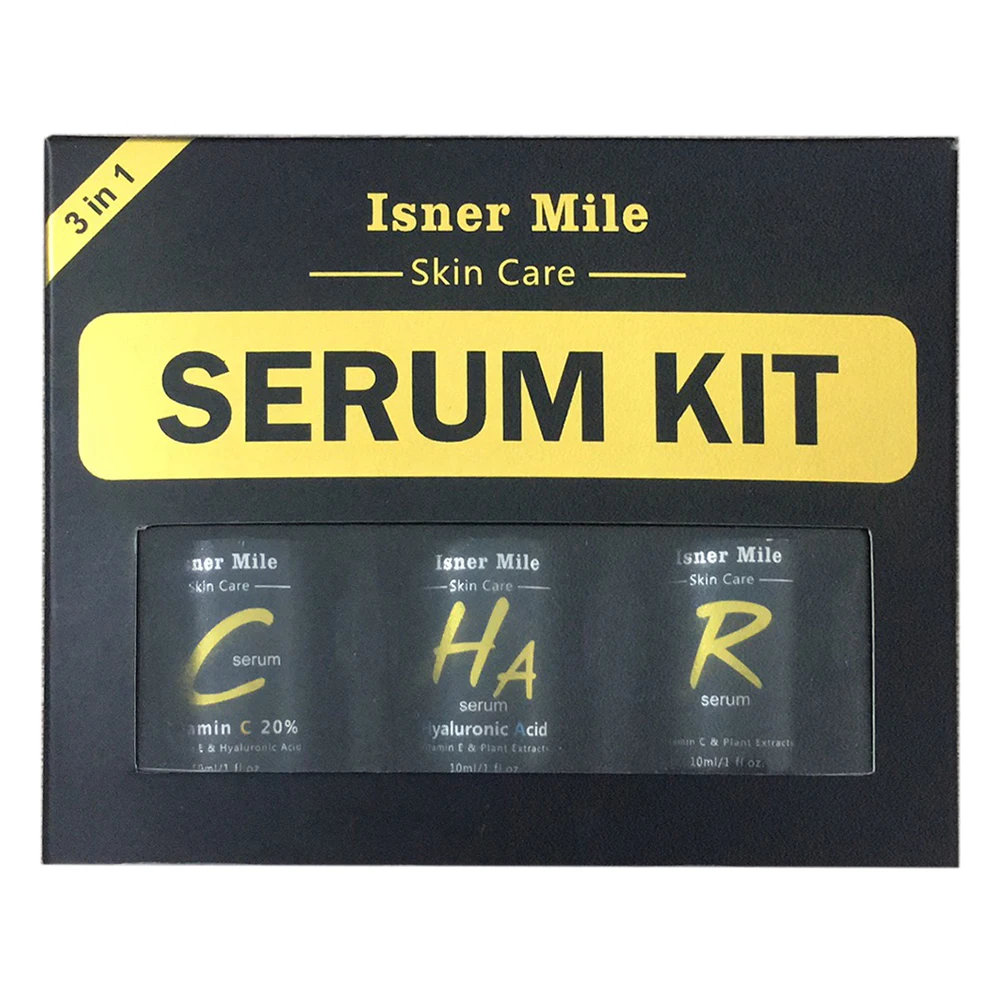 

ISNER MILE Face Serum Set with 20% Vitamin C, 2.5% Retinol, Hyaluronic Acid Serum Facial Skin Care Beauty 3 In 1 Serum Kit Set