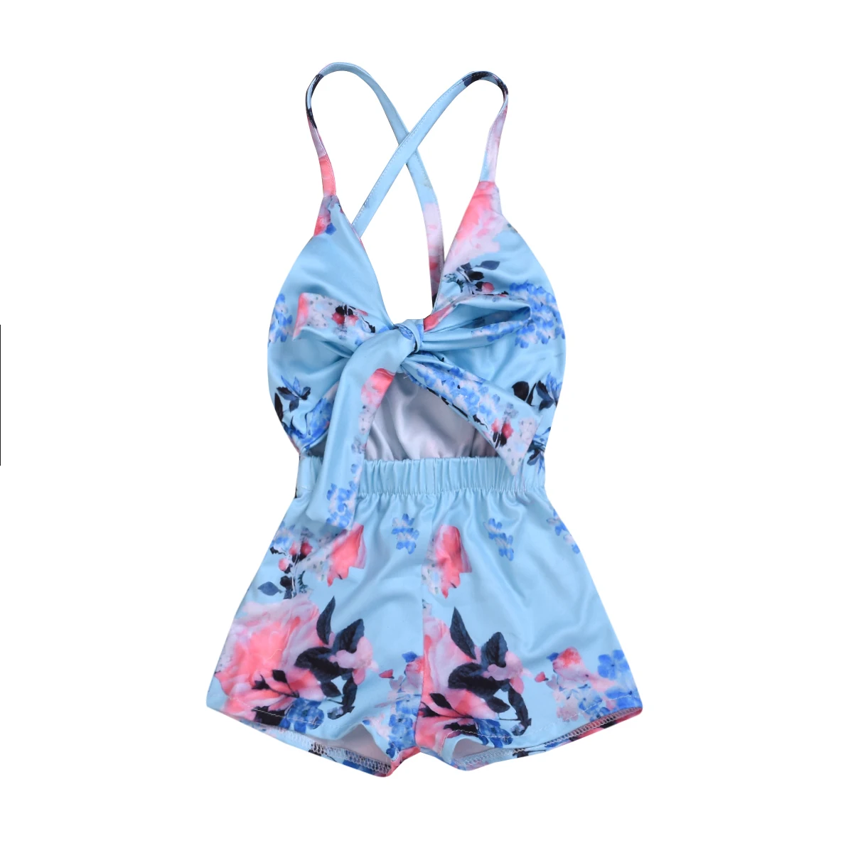 Женский Галстук для новорожденных с цветочным принтом, боди, комбинезон, одежда, слинг для малыша, пляжные эластичные шорты, комплект