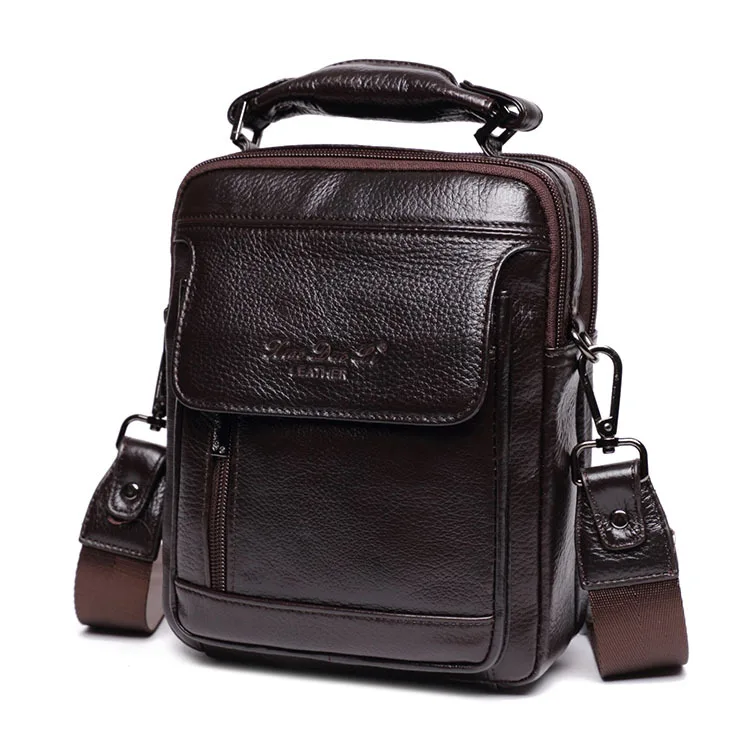 

Little Dolly Men's Business Leisure Twisted bag leather head layer cowhide single-shoulder bag handheld male bag oblique hanging