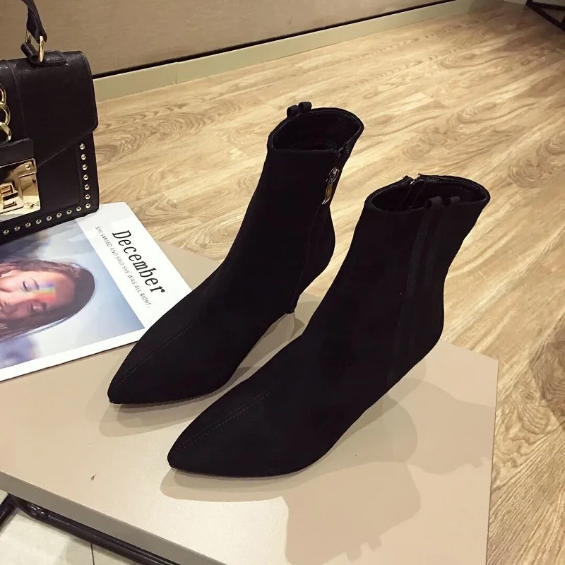 Talons Hiver De Femmes En 2018 Noir Plus Avec Daim 0110 Épaissie Pour Pointu Nouveau Velours Bottes Ljj PXOwqwErdx