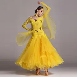Новое поступление современного танца Костюм женский бальных танцев юбка для взрослых Танго вальс бальные танцы костюм Вальс Танго форма