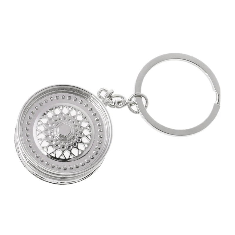 

New Cool Luxury Metal Car Keychain Wheel Rim Creative Auto Part Model Key Chain Ring