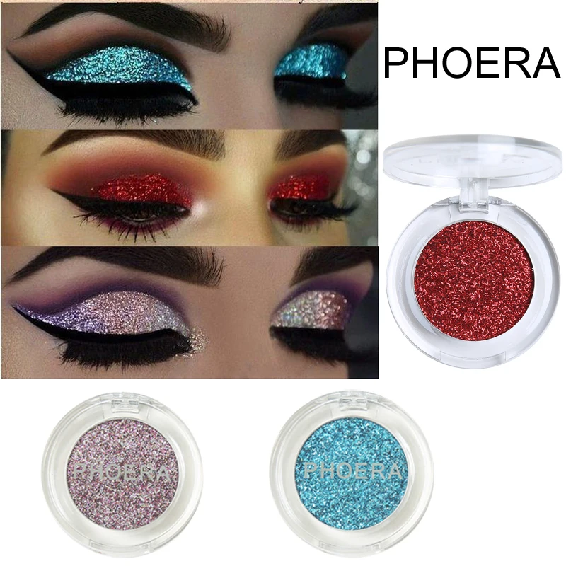 PHOERA Shimmer Glitter Eyeshadow Pigmented |