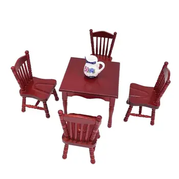 

1:12 Miniature Dollhouse Mini High Table Chair Doll House Furniture Play Toys Accessories Decoration