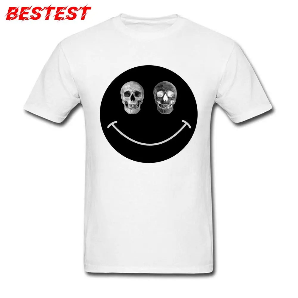 Just keep smiling Casual NEW YEAR DAY 100% Cotton Crewneck Mens Tops T Shirt Camisa Tees Funny Short Sleeve T Shirt Just keep smiling white