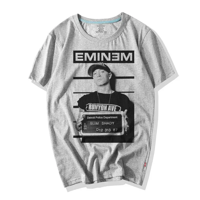 Мужская облегающая футболка Eminem Arrest Mugshot в стиле хип хоп из 100% хлопка 2019|Футболки|