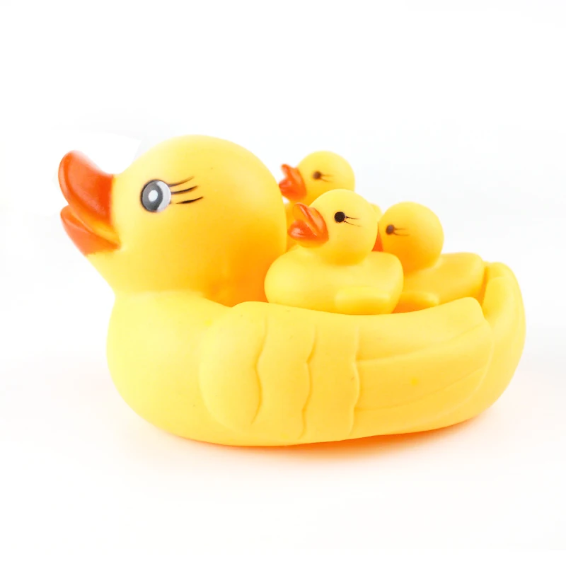 4pcs-lot-Soft-Rubber-Mother-and-Baby-Yellow-Duck-Swimming-Bath-Toys-Children-Water-Play-Squeeze